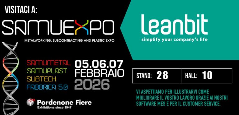 Leanbit a SAMUEXPO 2026: tecnologie digitali e innovazione per la manifattura del Nord-Est